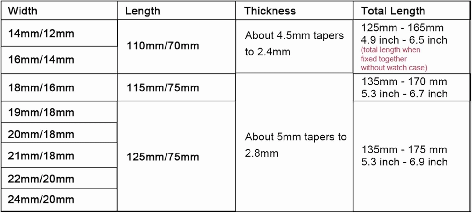 Universal Strap,Watch Bands Watch Strap Calf Leather Bracelet 14mm 16mm 18mm 20mm 22mm Belt Rose Gold Deployment Buckle