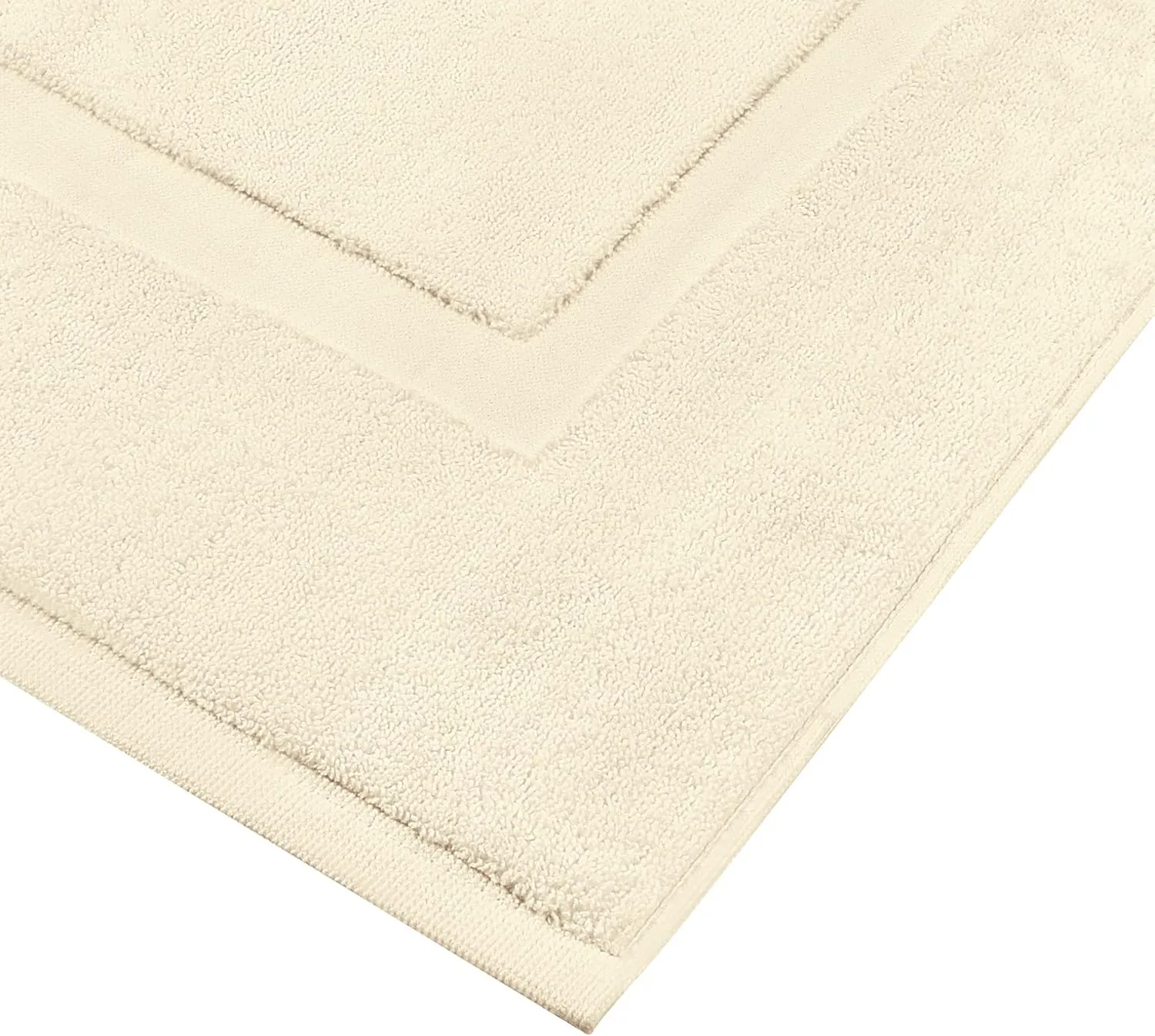 Utopia Towels Cotton Banded Rug, Bath Mats, Not a Bathroom Rug, 21 by 34 Inches, 100% Ring Spun Cotton, Highly Absorbent Shower Bathroom Floor Mat, Ivory, 2 Pack
