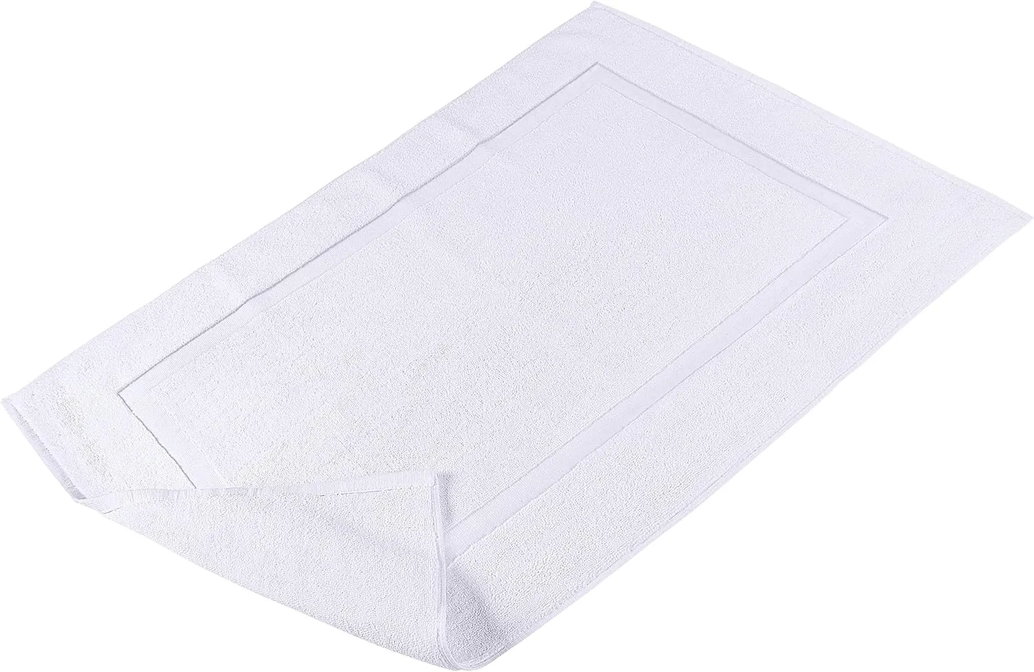 Utopia Towels Cotton Banded Rug, Bath Mats, Not a Bathroom Rug, 21 by 34 Inches, 100% Ring Spun Cotton, Highly Absorbent Shower Bathroom Floor Mat, White, 2 Pack