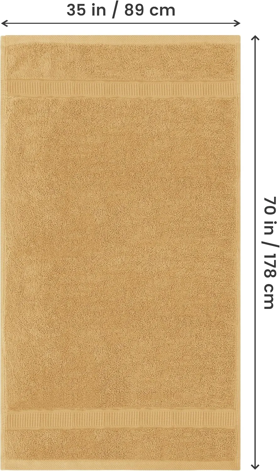Utopia Towels Luxurious Jumbo Bath Sheet 2 Piece, 600 GSM, 35 by 70 Inches, 100% Ring Spun Cotton, Highly Absorbent and Quick Dry Extra Large Bath Towel, Super Soft Towel, Champagne