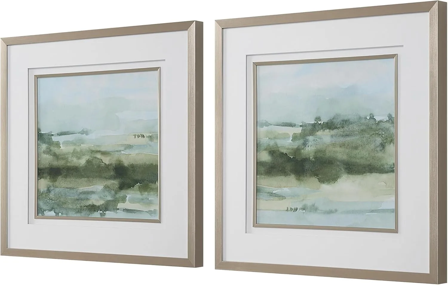 Uttermost 32356 Soft Sage - Abstract Landscape Art (Set of 2)-28 Inches Tall and 28 Inches Wide