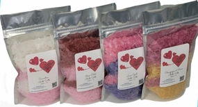 Valentine's Bath Salts | (4) 1lb Bags | Valentines Day Gift Set | Four Scents