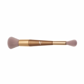 Veil Cosmetics | Dual-Ended Concealer & Foundation Brush | 2-in-1 Luxury Vegan Makeup Brush | Use with Powder, Liquid, or Creams | Soft, Dense, & Fluffy | Cruelty-Free | Synthetic | Face & Eyes