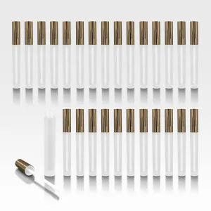 Vibe Frosted Lip Gloss Tubes w/Shiny Gold Cap & Doe Foot Wand (Carton - 336 Pack)