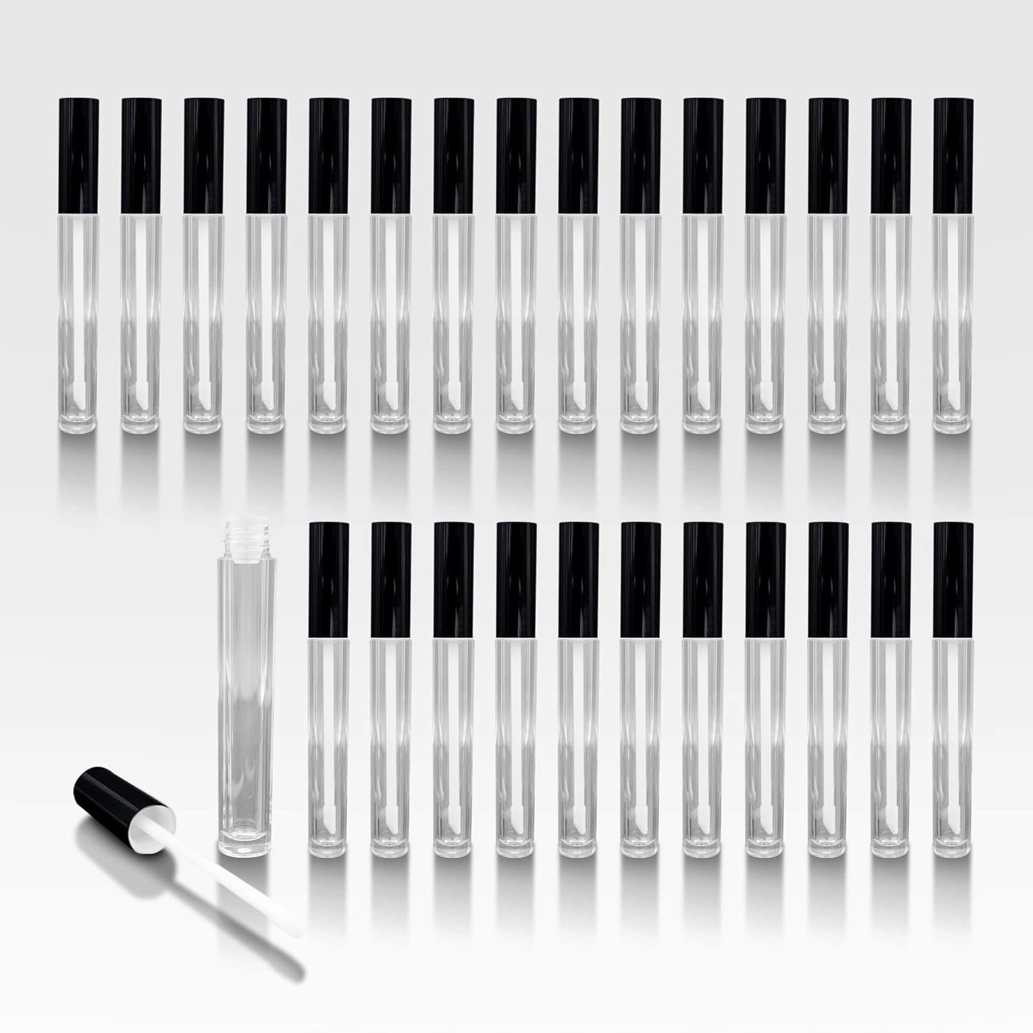 Vibe Clear Lip Gloss Tubes w/Glossy Black Cap & Doe Foot Wand (Full Carton - 336 pack)