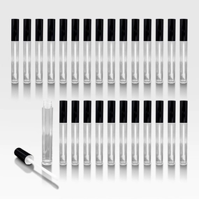 Vibe Clear Lip Gloss Tubes w/Glossy Black Cap & Doe Foot Wand (Full Carton - 336 pack)