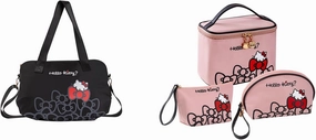 Vimanllie Travel Makeup Bag Large Cosmetic Bags with Brush Holder, Pink Waterproof 3PCS Portable Cosmetic Case for Women, Toiletry Bag for Skincare & Beauty Tools for Her