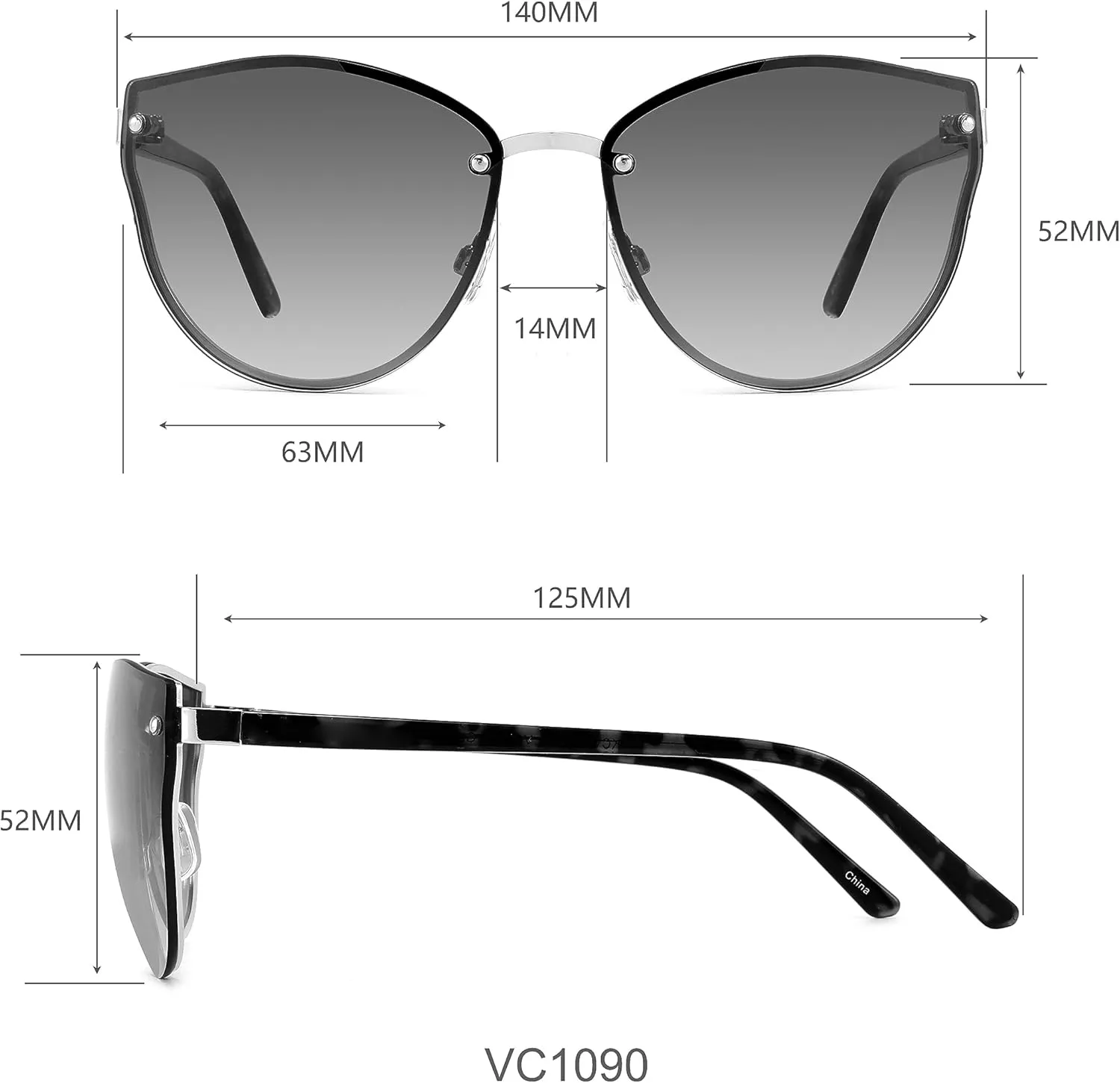 Vince Camuto Women's Glamorous 100% UV Protective Square Sunglasses
