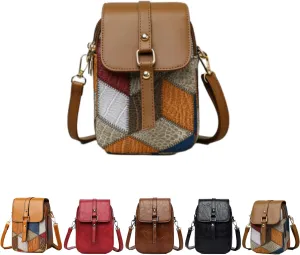 Vintage Crossbody Phone Bag for Women, crossbody bags for women Leather Shoulder Purse and Handbag with Earphone Hole