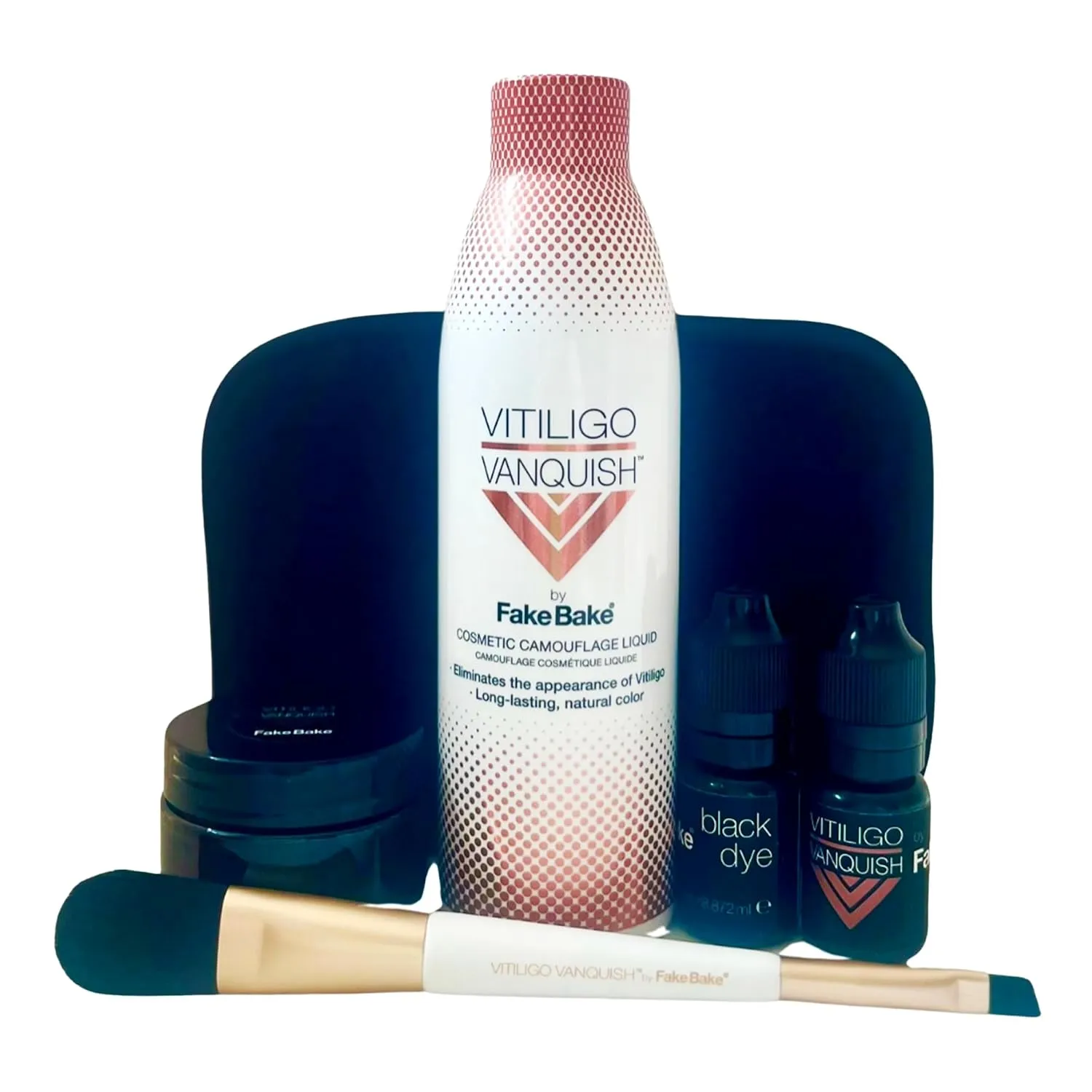 Vitiligo Vanquish Cosmetic Camouflage Kit by Fake Bake Liquid Concealer, Long Lasting Natural Color Customization Eliminates Appearance of Skin Depigmentation For Women & Men - Cover Lasts For Days