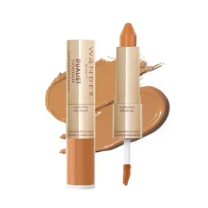 Wander Beauty Dualist Matte and Illuminating Concealer Makeup - Golden Rich - Dual-Ended Matte Concealer Stick   Liquid Concealer - Full Coverage Concealer Brightens & Hydrates Under Eyes - 0.28 fl oz