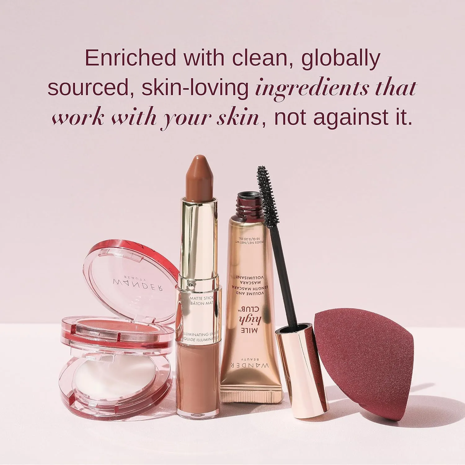Wander Beauty Nude Illusion Liquid Foundation - Light - Medium to Full Coverage Foundation - Natural Makeup with Vitamin E & Macadamia - Nude Skin Finish Blurs & Conceals - Travel-Friendly -1.01 fl oz