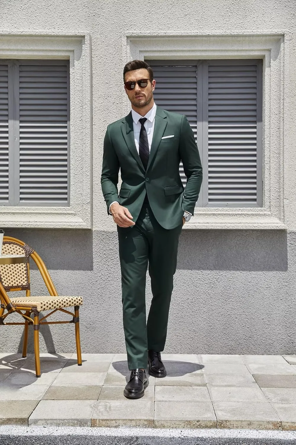 Wangyue 2 Piece Suit Men Slim Fit Suits for Mens One Button Men Suit Slim Fit Wedding Groomsmen Prom Homecoming Suits