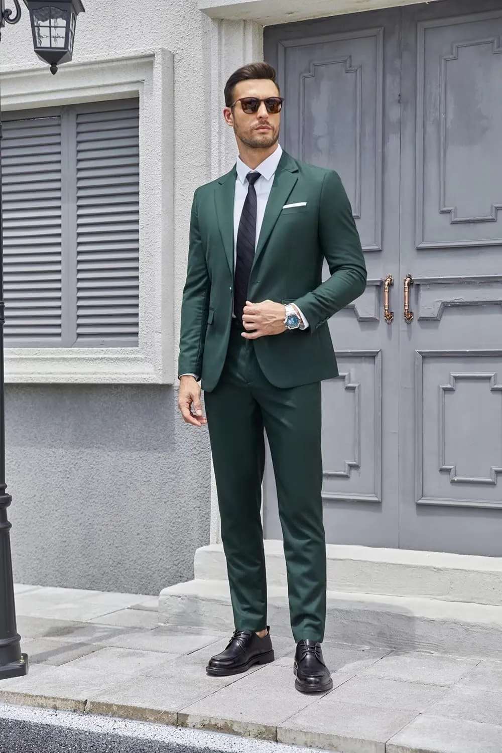 Wangyue 2 Piece Suit Men Slim Fit Suits for Mens One Button Men Suit Slim Fit Wedding Groomsmen Prom Homecoming Suits