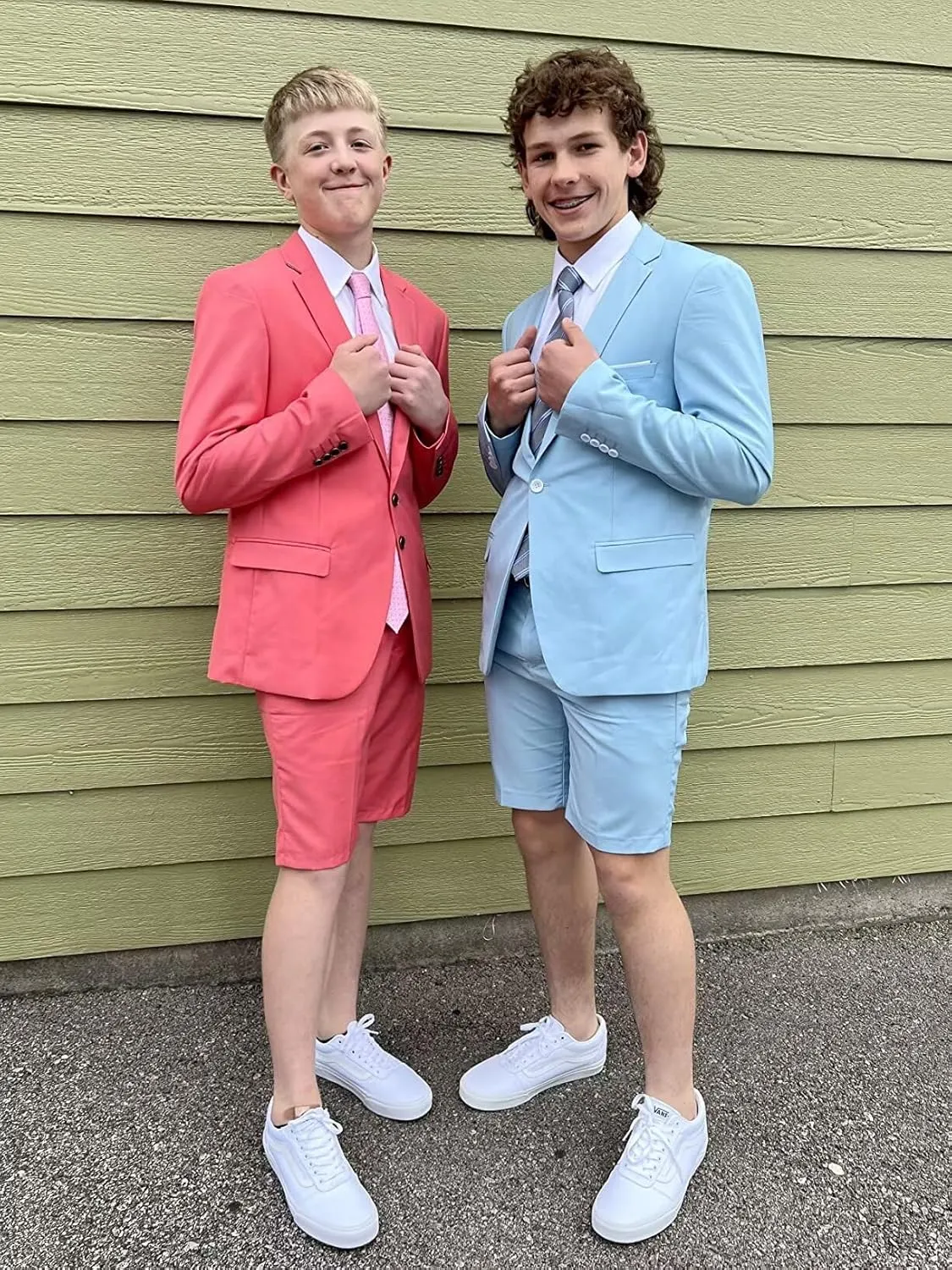 Wangyue Shorts Suits for Men 2 Piece Slim Fit Two Button Men Shorts Suit Set Casual Prom Summer Beach Wedding