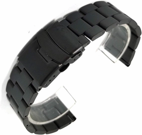 Watch Strap,20mm 22mm Solid Stainless Steel Band Metal Folding Bracelet Men's Bracelet Watch Accessories Bracelet (Band Color:Black,Band Width:20mm)