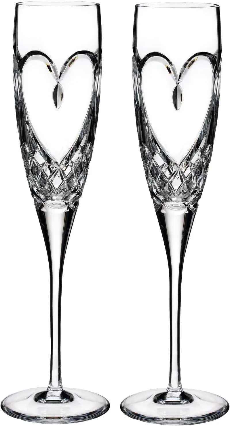 Waterford Love True Love Crystal Toasting Flute Pair