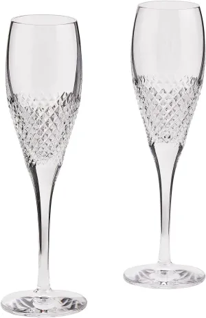 Wedgwood Vera Diamond Mosaic Flute Pair