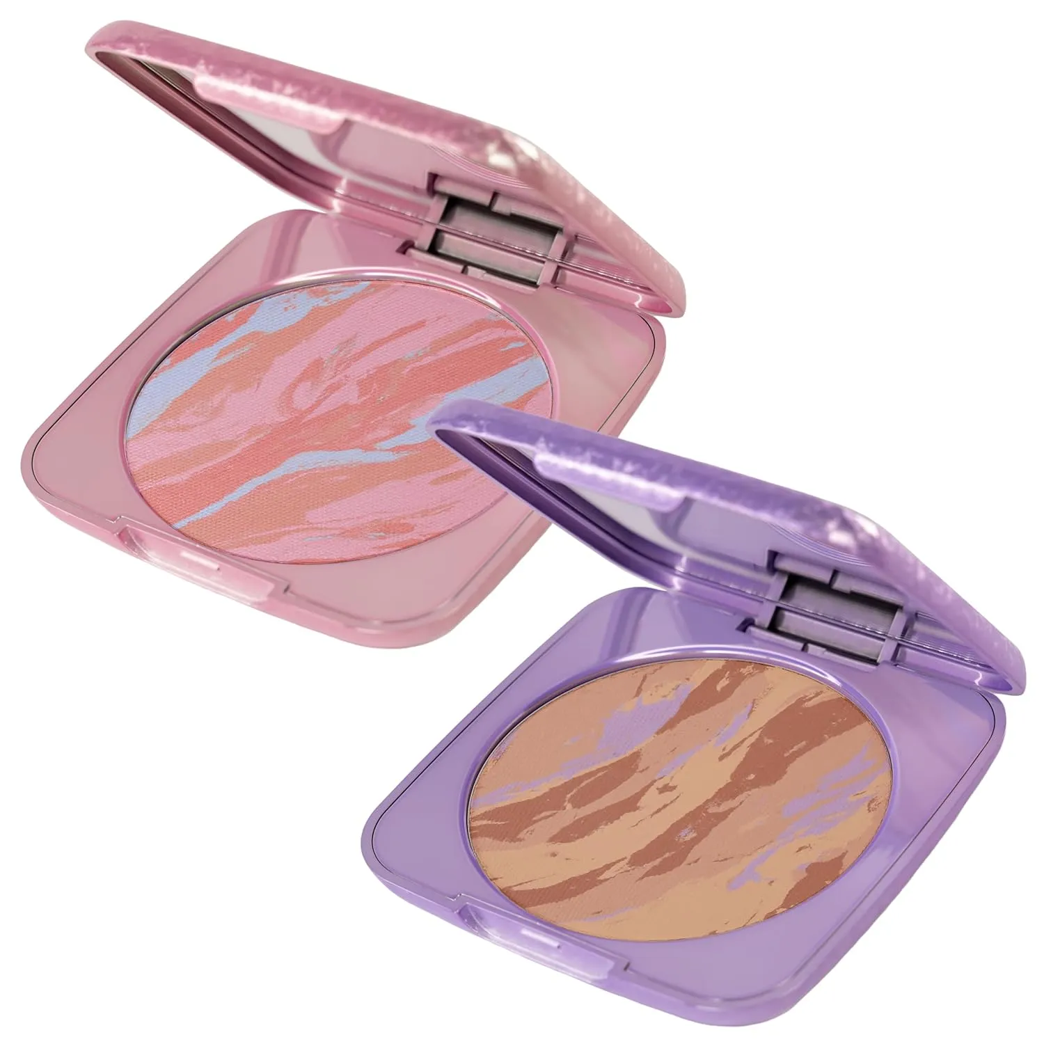 Whats Up Beauty - Cheeque Terre Duo (10 Peaceful Pisa Blush, 10 Light Bronzer) Clean Cruelty Free Vegan Natural Made in Italy Niacinamide Hyaluronic Acid Actives Cheek Makeup