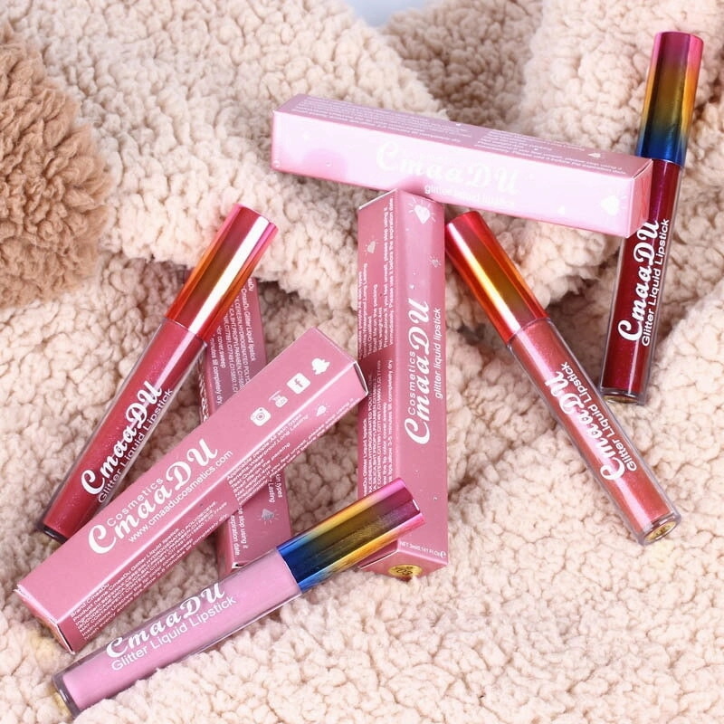 Wholesale CmaaDu Rhinestone Symphony Shiny Matte Metallic Lip Gloss Lipstick JDC-MK-Nic008