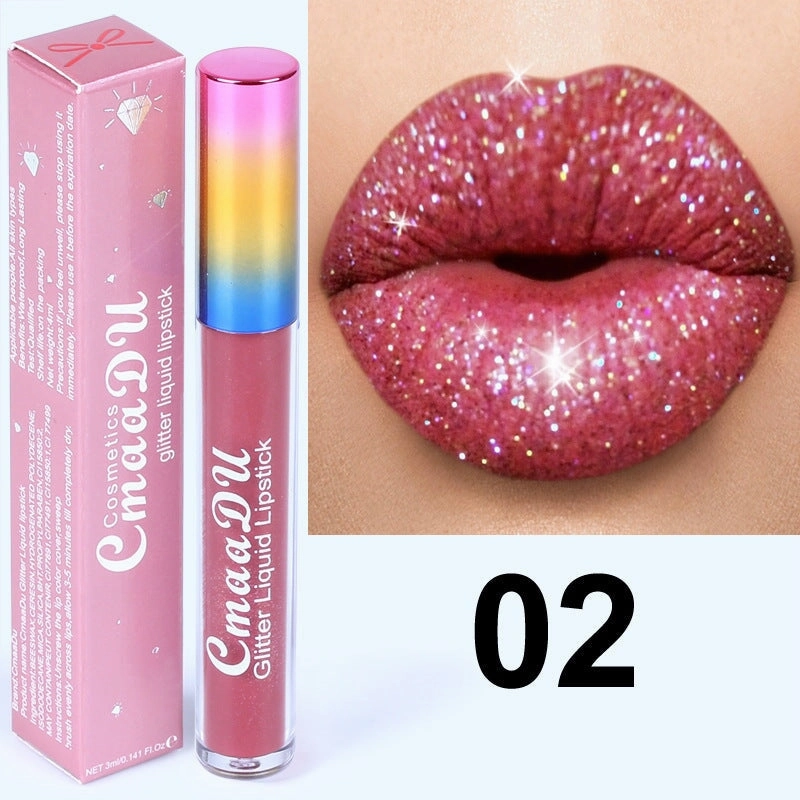 Wholesale CmaaDu Rhinestone Symphony Shiny Matte Metallic Lip Gloss Lipstick JDC-MK-Nic008