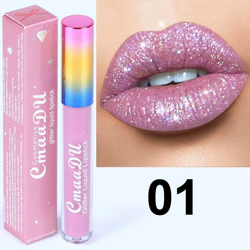 Wholesale CmaaDu Rhinestone Symphony Shiny Matte Metallic Lip Gloss Lipstick JDC-MK-Nic008