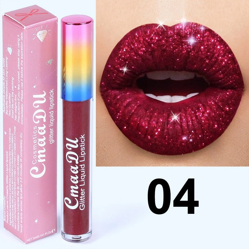 Wholesale CmaaDu Rhinestone Symphony Shiny Matte Metallic Lip Gloss Lipstick JDC-MK-Nic008