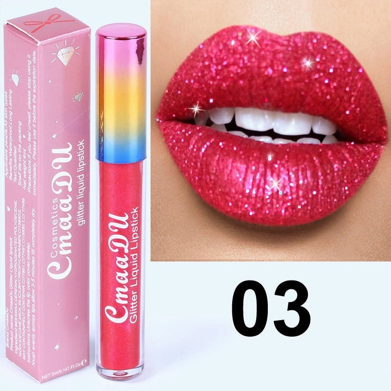 Wholesale CmaaDu Rhinestone Symphony Shiny Matte Metallic Lip Gloss Lipstick JDC-MK-Nic008