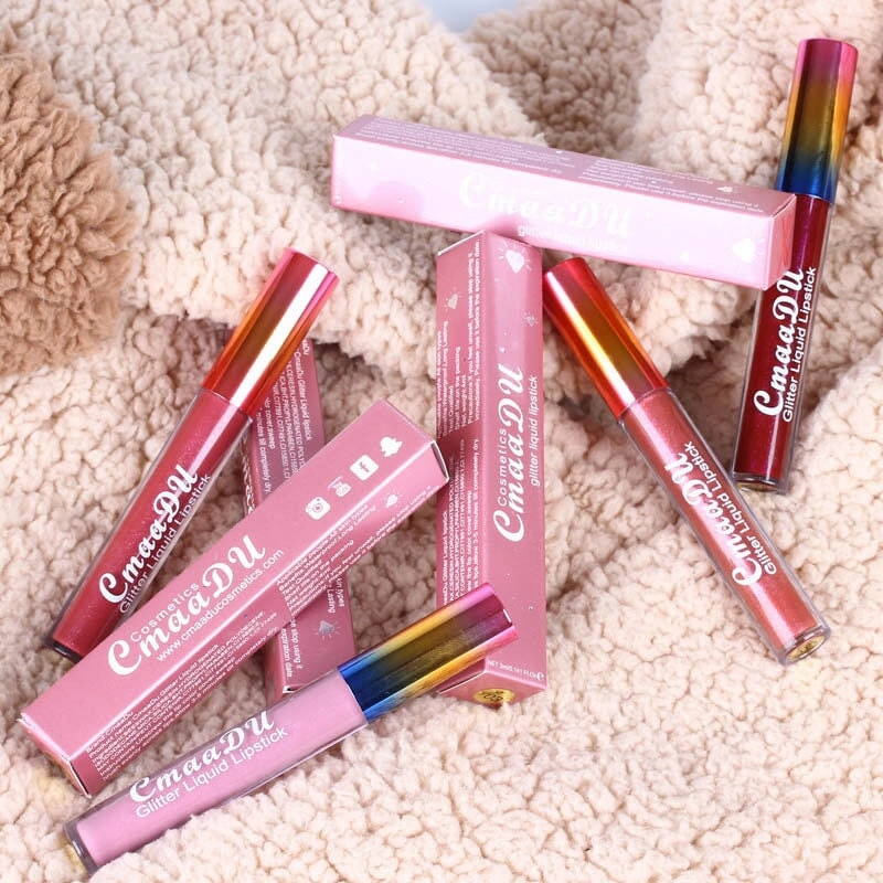 Wholesale CmaaDu Rhinestone Symphony Shiny Matte Metallic Lip Gloss Lipstick JDC-MK-Nic008
