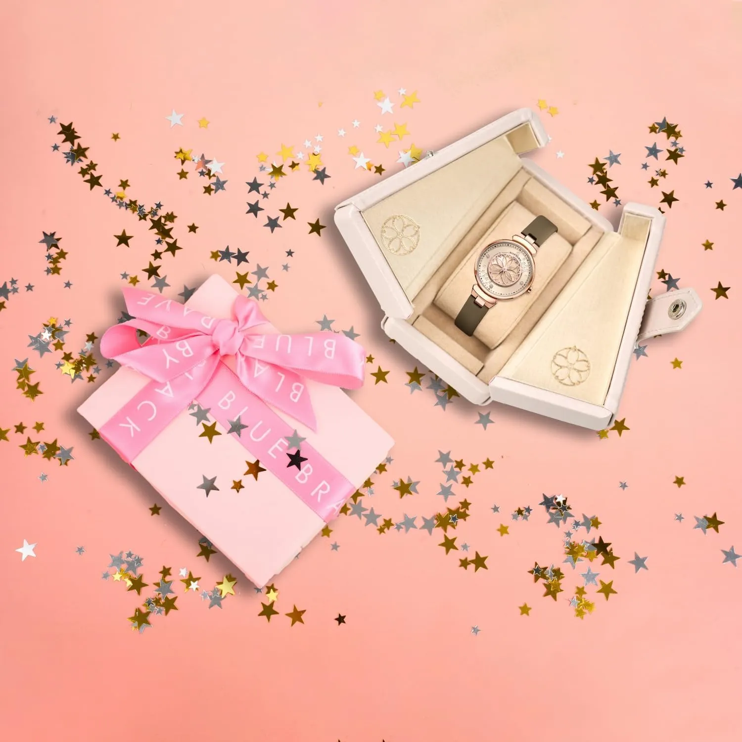 Women Watches Sakura Petal Hand Mother of Pearl Dial with Leather Strap Cherry Blossom Watch for Women Ladies Watch from Brand