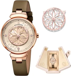Women Watches Sakura Petal Hand Mother of Pearl Dial with Leather Strap Cherry Blossom Watch for Women Ladies Watch from Brand