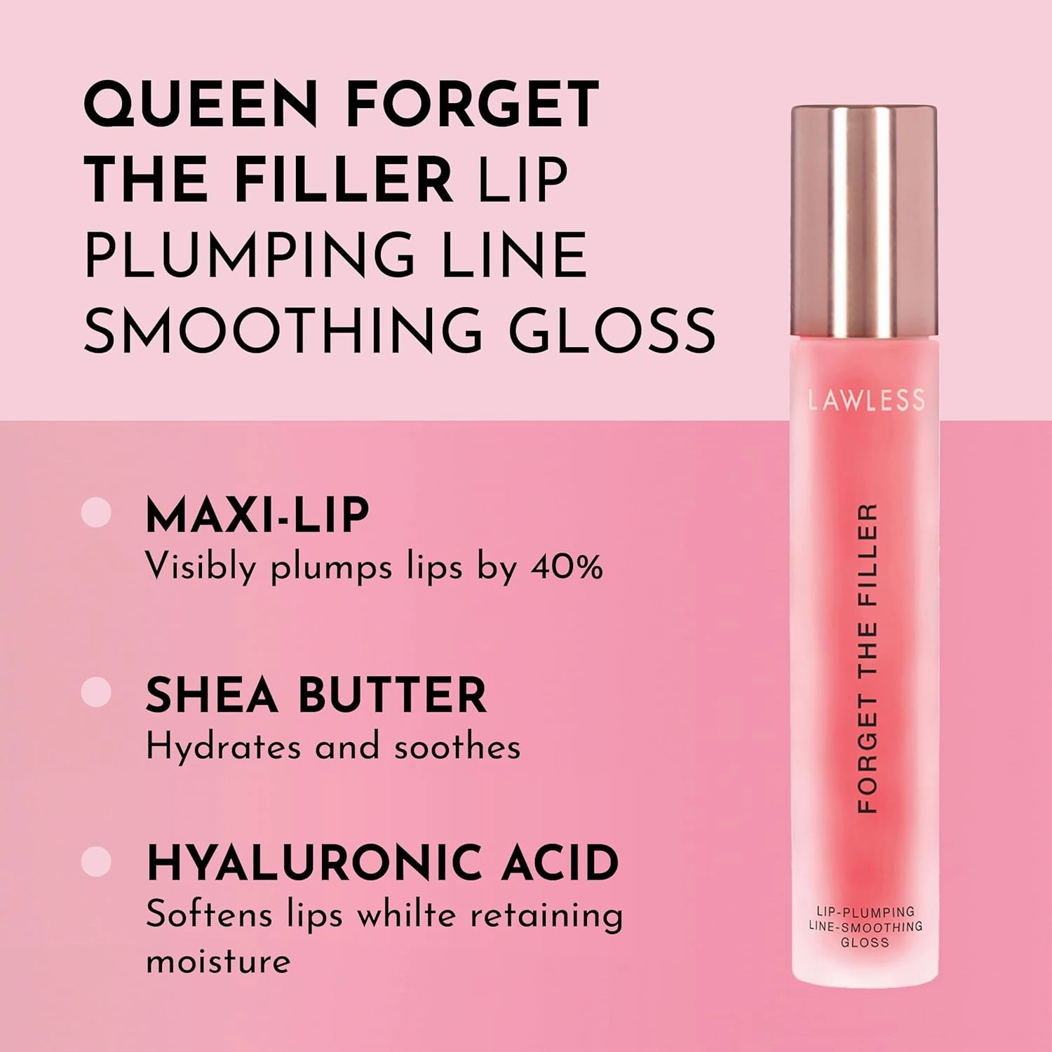 Women's Forget The Filler Lip Plumper Line Gloss - Queen Size, Cherry Vanilla, Red, 0.19 Fl Oz (Pack of 1)
