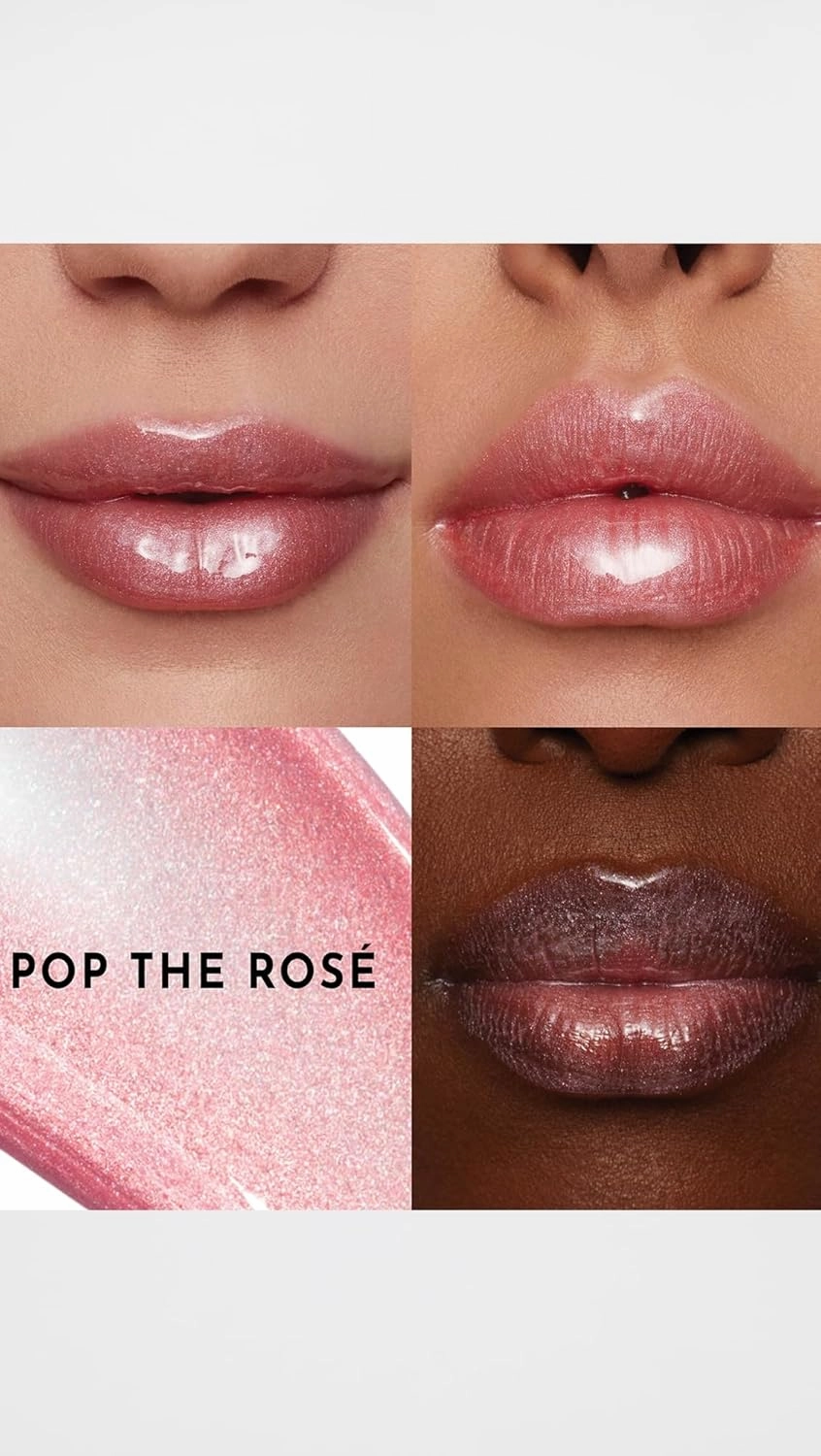 Women's Forget the Filler Lip Plumper Line Gloss, Pop the Rosé, Pink, 0.11 Fl Oz