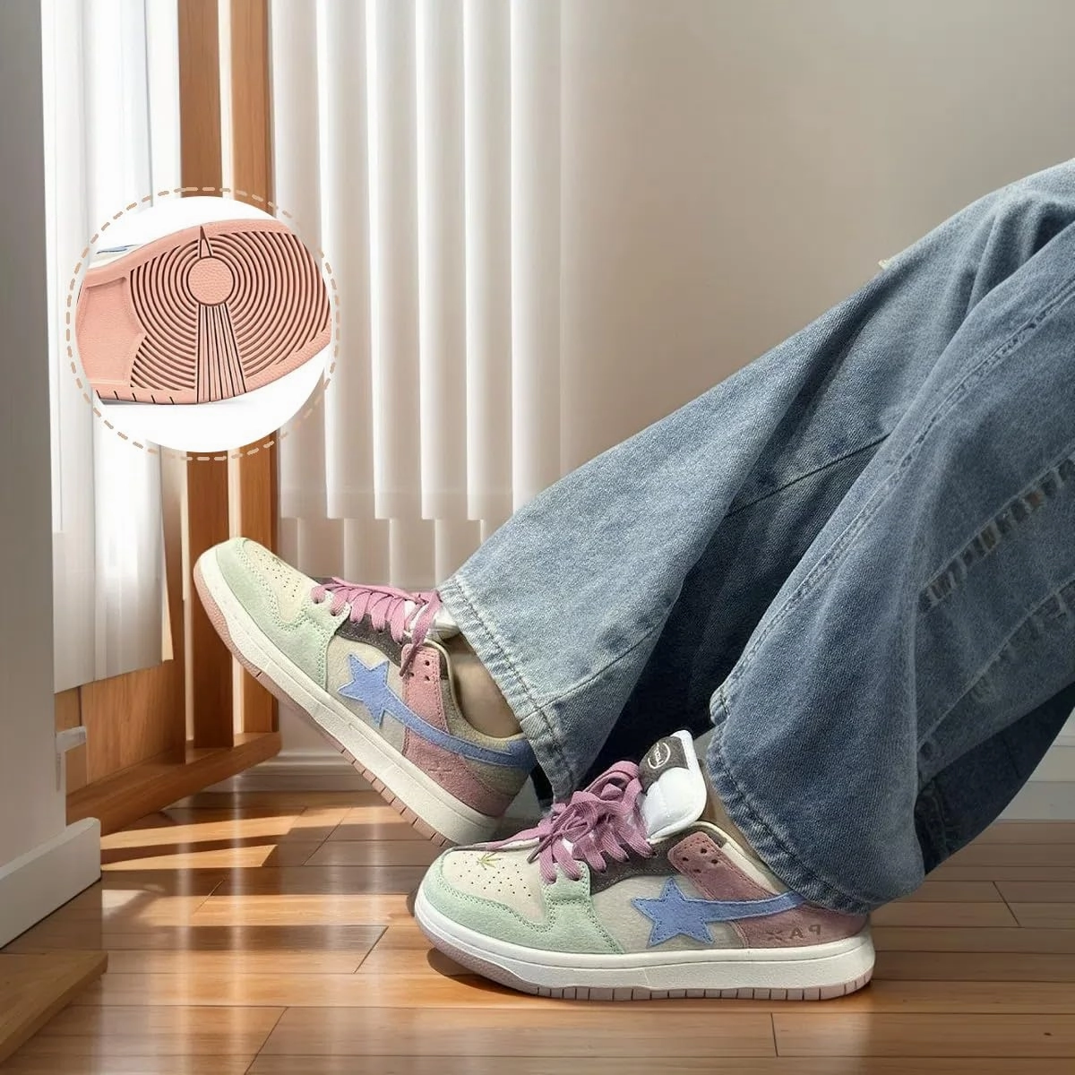 Women Y2K Retro Sneakers, Star Patch Platform Trainers, Candy Colors Height Boost Teens Casual Walking Shoes Campus Fashion