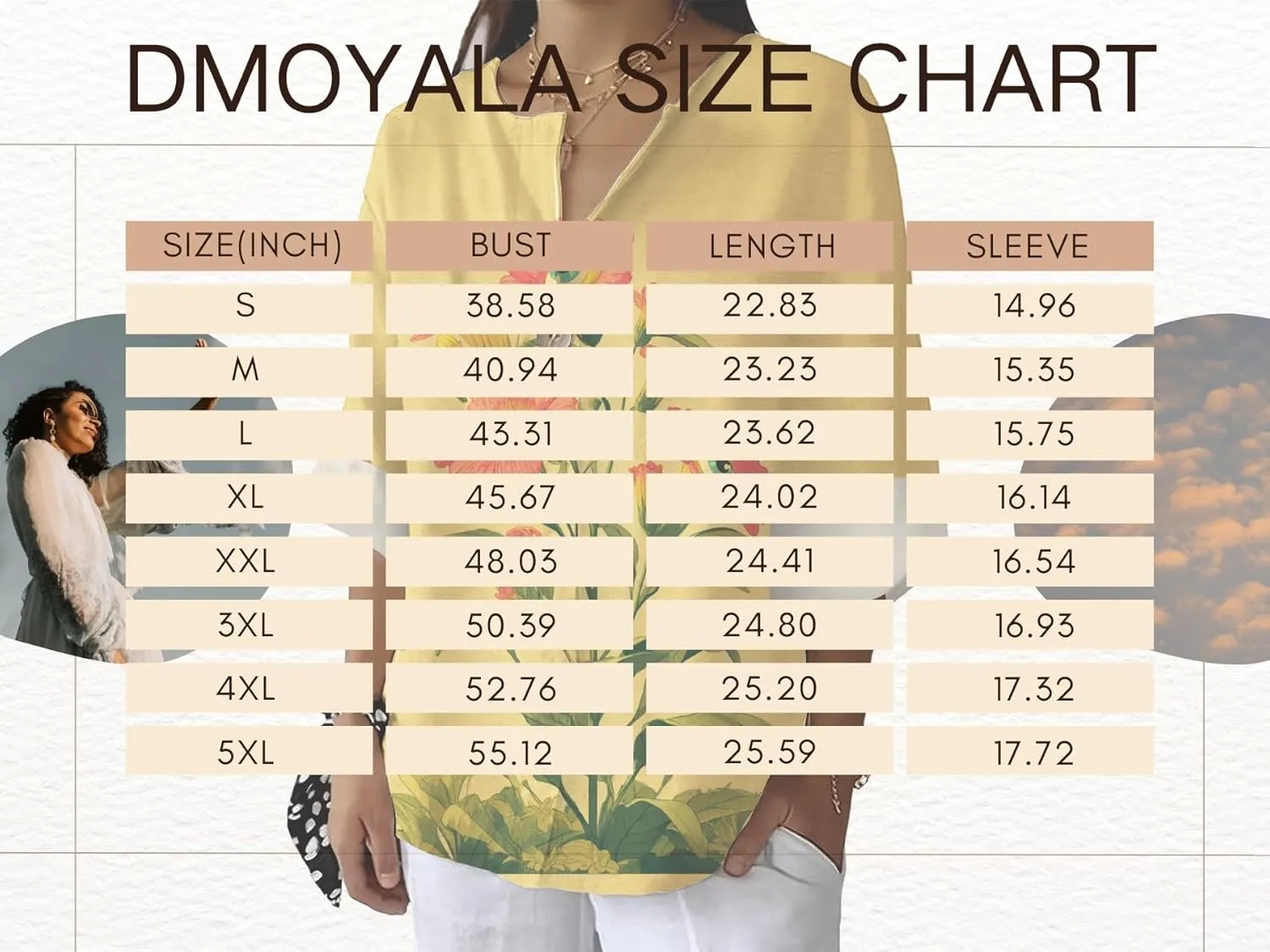 Women's 3/4 Sleeve Tops Boho Floral Print Plum Blossom Shirt V Neck Button Casual Loose Fit Summer Trendy Blouses