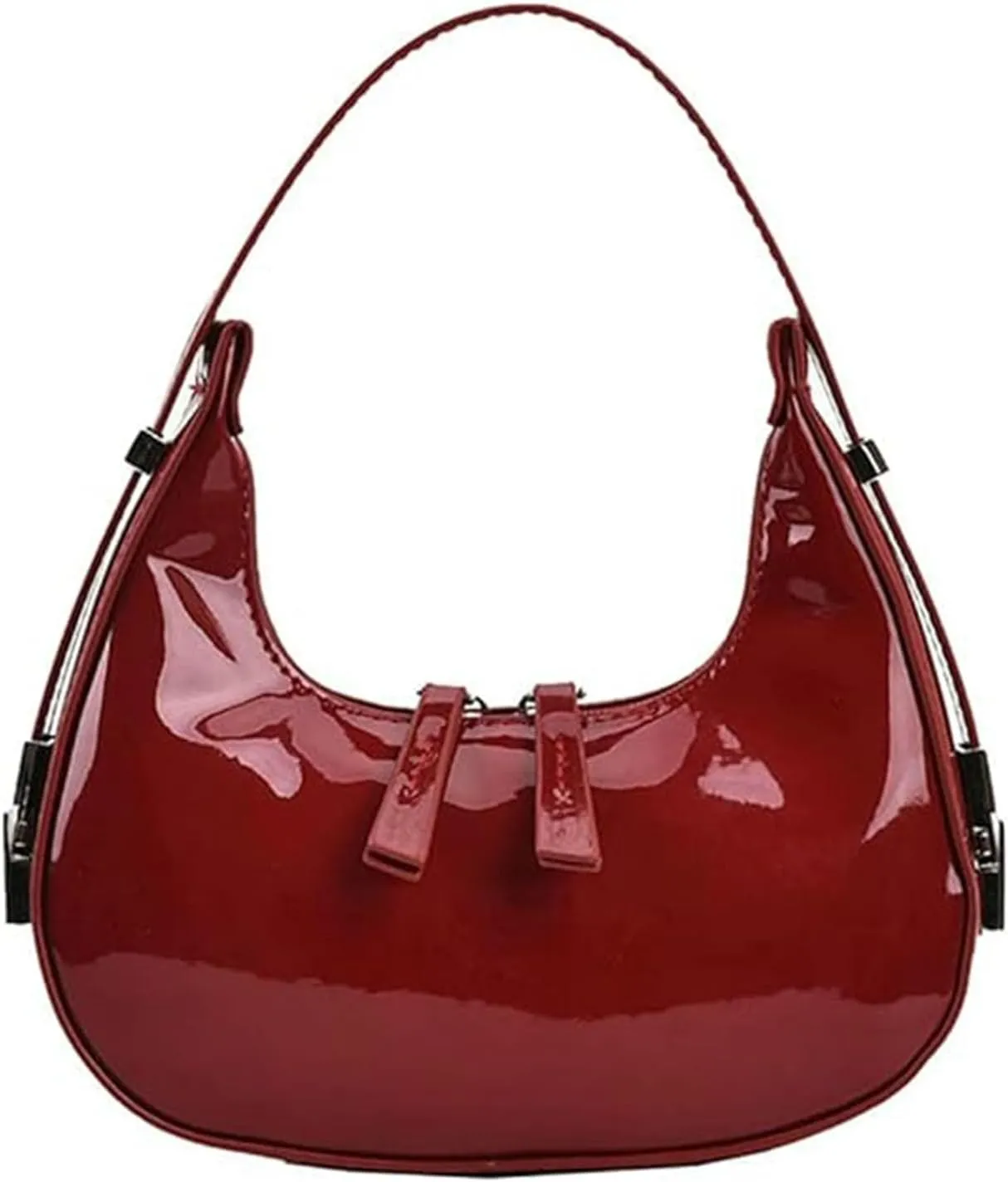 Women's Crescent Leather Shoulder Bag Y2k Purse Red Purse Hobo Handbag 90s Vintage Y2k Bag Clutch Purses