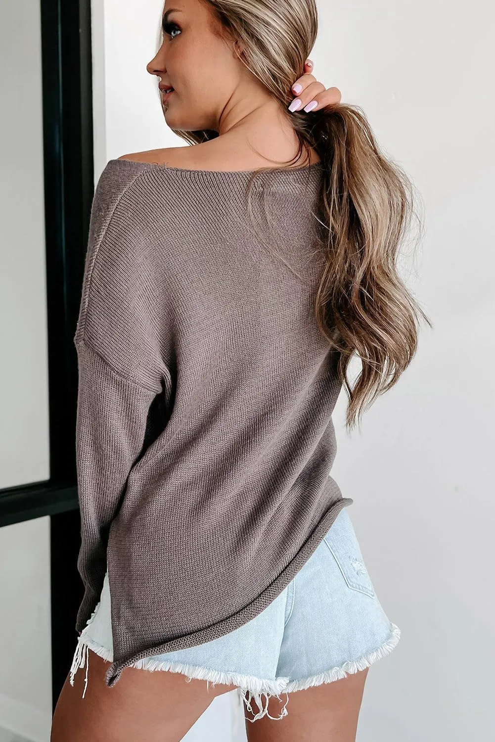 Womens Fashion 2025 Champagne Please Graphic Long Sleeve Pullover Sweater Loose Crewneck Knitted Sweatshirt Tops