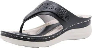 Women's Flip Flops Comfortable Soft Cushion Slide Summer Beach Wedge Sandals Slip On Slippers for Women