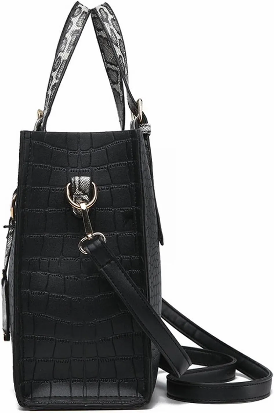 Women's Handbags Luxury Handbags Snake Skin Bag Shoulder Bag for Women Luxury Women Purse and Handba(Black)
