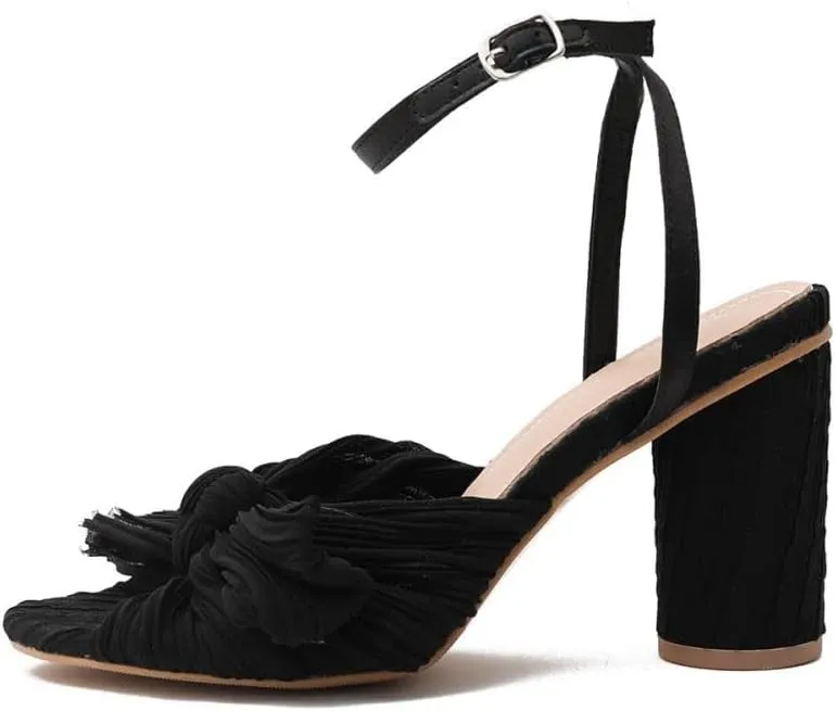 Women's Heeled Sandals Open Toe Bow-knot Ankle Strap Pumps Bridal Shoes