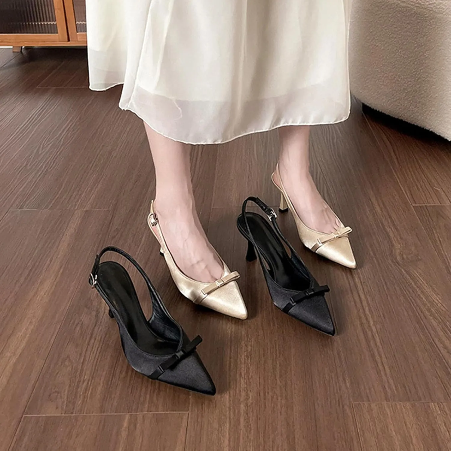 Women's High Heels Closed Toe Stiletto Pointed Toe Pumps Dress Shoes at Wedding Party Prom Work Dating, Model GMC 7788-3
