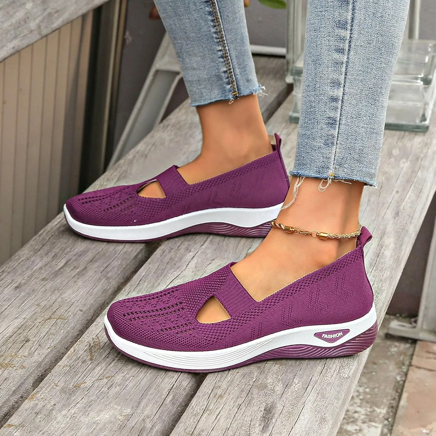 Women's Sandals Orthopedic Arch Support Sandals Memory Foam Sandals Mesh Breathable Soft Sneakers Slip on Walking Shoes