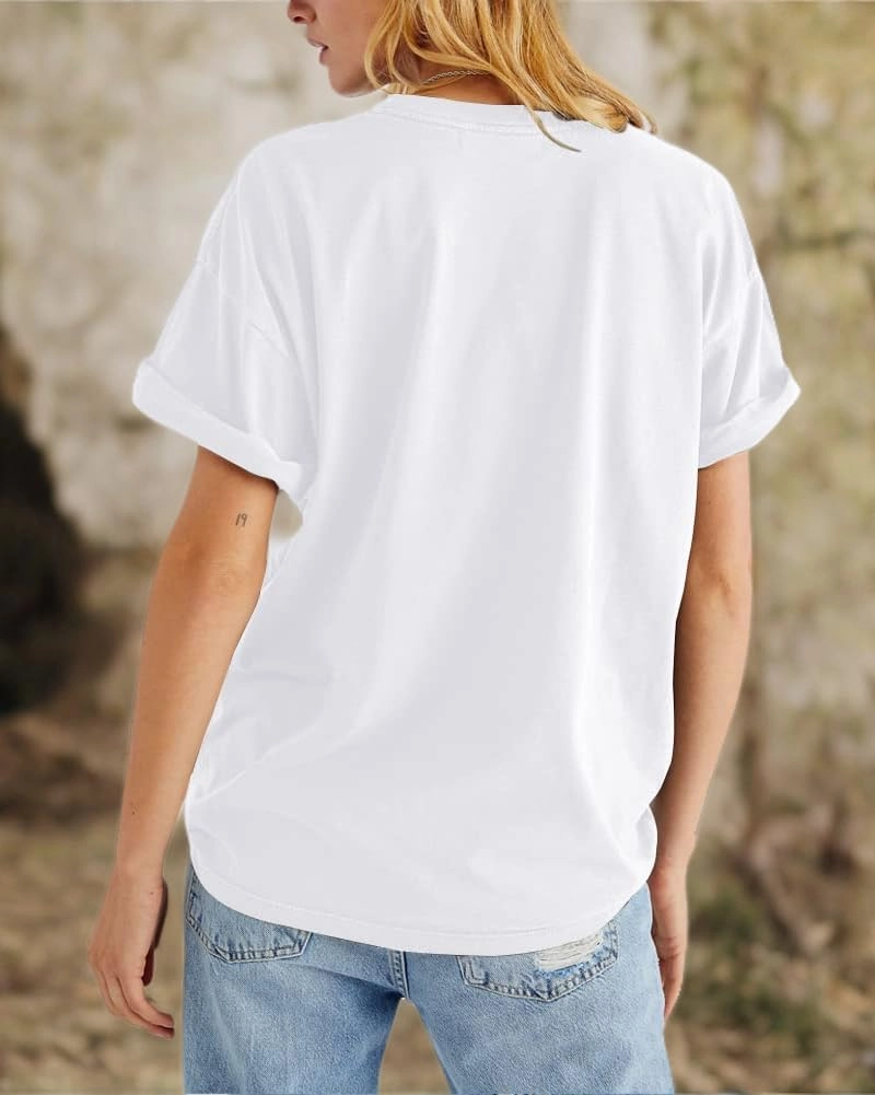 Womens Rose Graphic Tee T Shirt Loose Fit Summer Short Sleeve Casual Boyfriend Crew Neck Tops