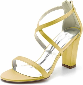 Womens Wedding Shoes Women's Round-Toe High Heel Court Shoes with Chunky Heel & Zipper - Cross-Strap Satin Design - Ideal for Wedding, Party & Bridal Occasions Dark Purple(Gold,5.5 UK)