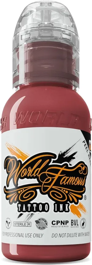 World Famous Pink Tattoo Ink, Vegan and Professional Ink, Made in USA, Wuornos Blush Pink, 1 oz