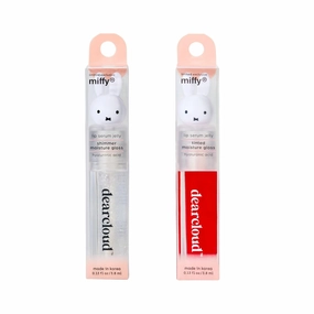 x Miffy Lip Serum Jelly Duo - Hydrating Lip Gloss for Women with Vitamin E and Hyaluronic Acid - Korean Skin Care Tinted Lip Balm Set