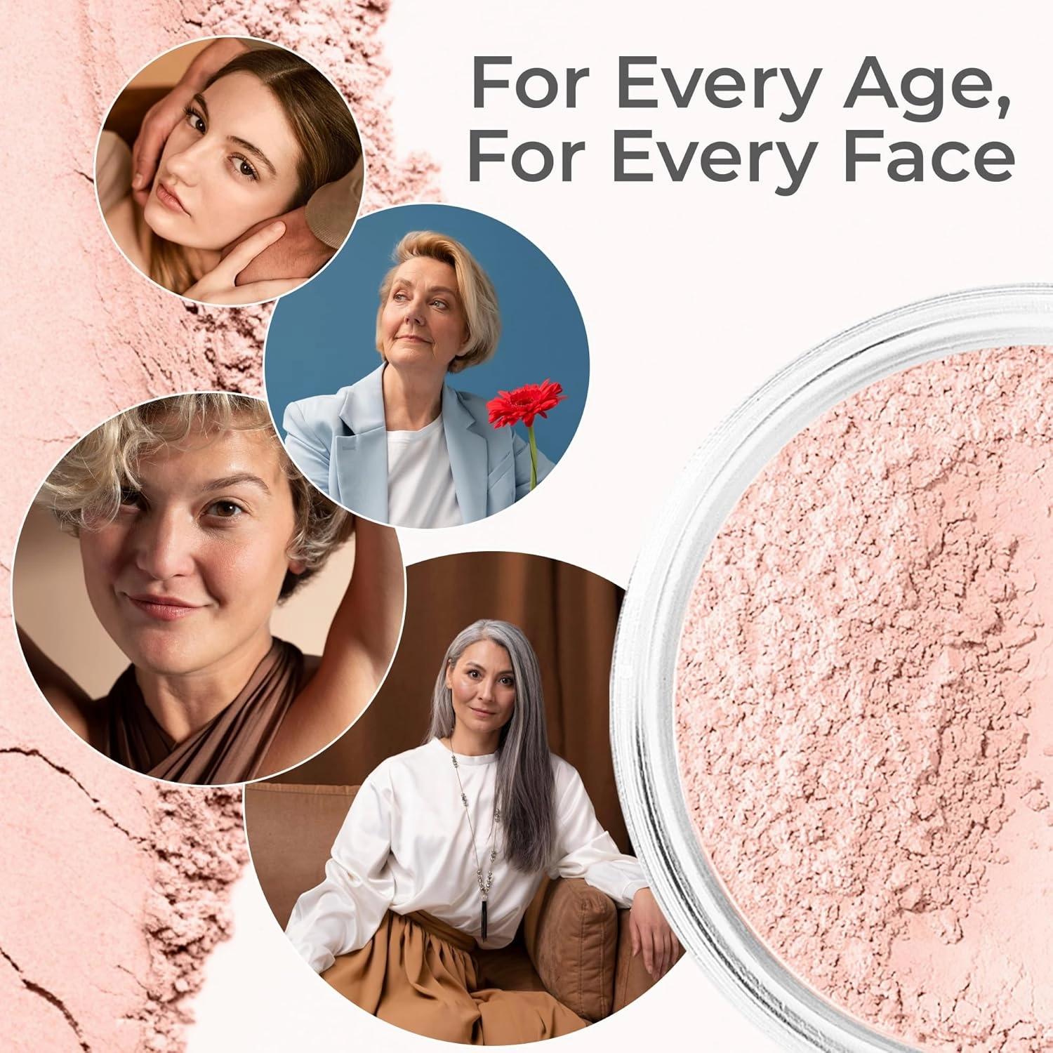 XL KIT (PINK BISQUE) Full Size Mineral Makeup Set Foundation Sheer Bare Face Matte Powder Cover