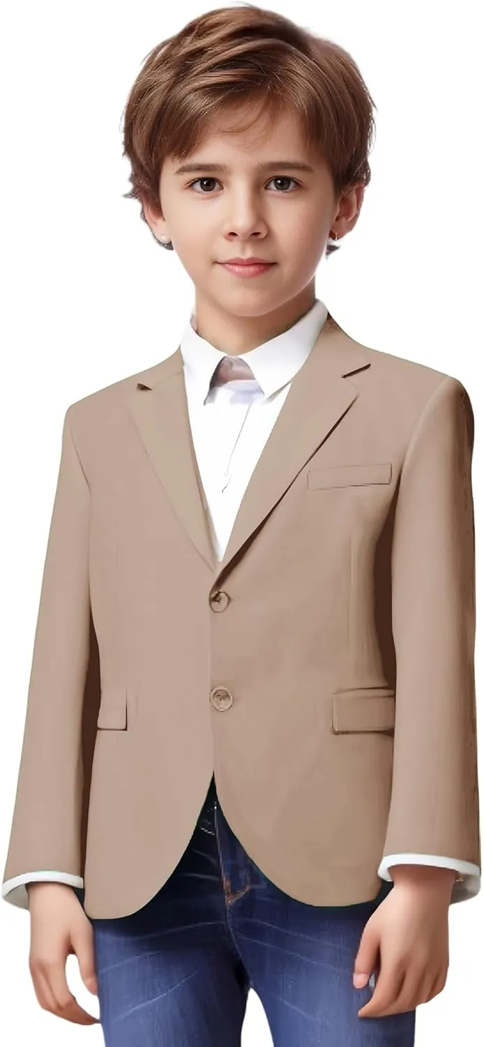 Yanlu Boys Suits Blazer Burgundy Slim Fit Boy Suit Coat