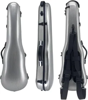 Yinfente Triangle 1.95kg Violin Case 4/4 Full size Carbon Fiber Strong Bag 150kg Pressure Full Size With Adjustable Backstrap Two Bow Holder（Champagne）