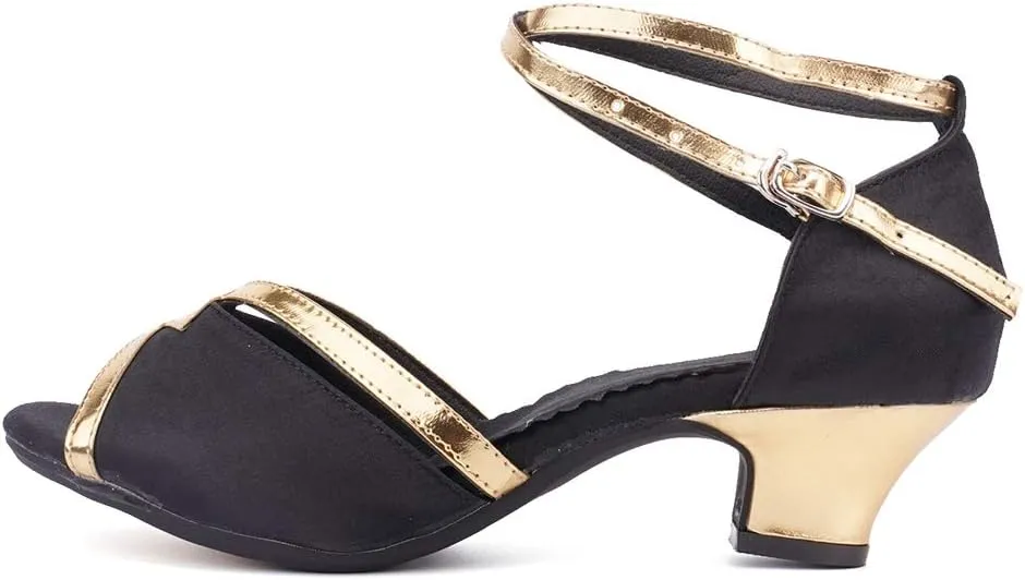 YKXLM Latin Dance Shoes Women Open Toe Professional Ballroom Dancing Heels,DY01